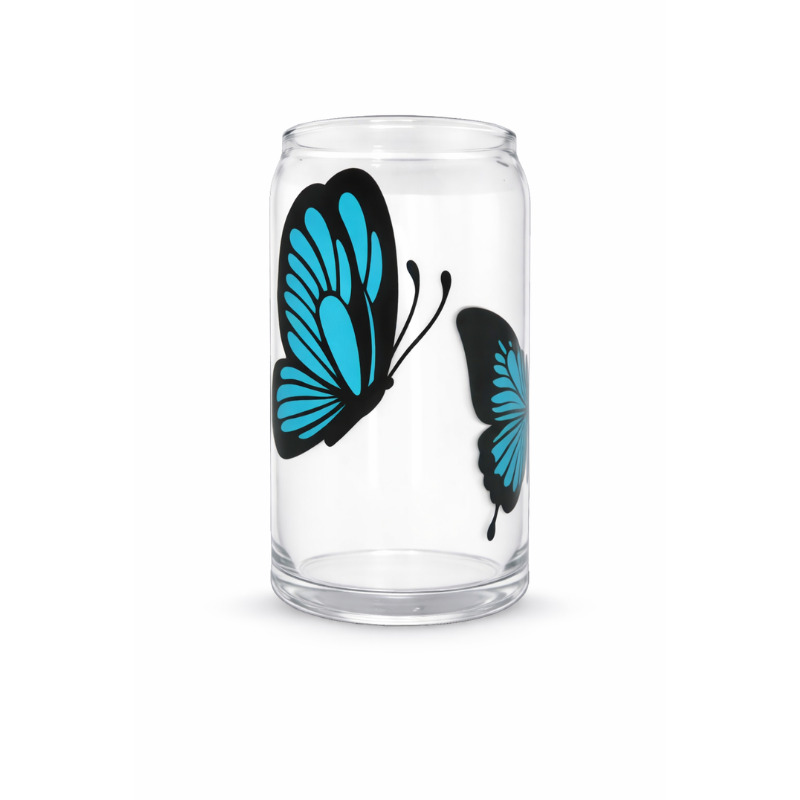 Sklenička - Butterfly blue
